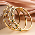 Personalized Love Design Colorful Crystals Inlaid Titanium Steel Bracelet Plated - electronic accessories