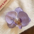 Pink Orchid Flower Hair Clip - C
