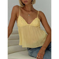 Pleated Babydoll Camisoles Front Mini Bow Decor - Other