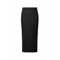 Pleated Hip Hugging Slim Half Skirt - Black / One Size