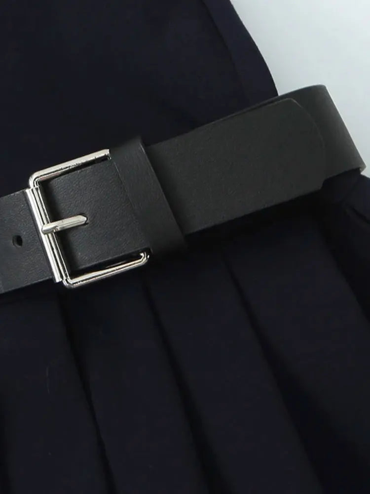 Pleated Mini Dress with Side Loops for Women Halter Neck Back - Other