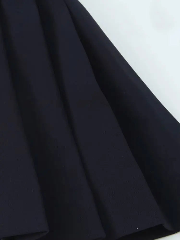 Pleated Mini Dress with Side Loops for Women Halter Neck Back - Other