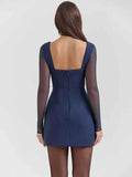 Plunge Neck Backless Mini Dress For Women