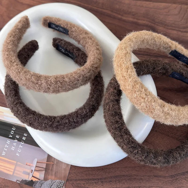 Plush Headband Wool Sponge Hair Band For Women