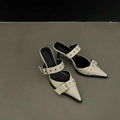 Pointed Belt Buckle Thin Heel