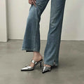 Pointed Belt Buckle Thin Heel