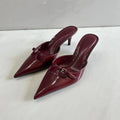 Pointed Toe High Heels Women Sandals - wine red / 36