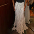 Polka Dot Floor-length Chiffon Skirt