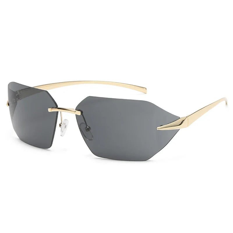 Polygon Square Sunglasses Women - gold black