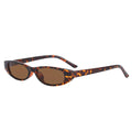 Popular Small Narrow Cat Eye Sunglasses Women - leopard tea / As shown