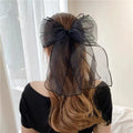 Premium Black Satin Barrettes Bow Hair Clip
