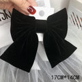 Premium Black Satin Barrettes Bow Hair Clip - style 12 / CN