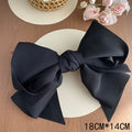 Premium Black Satin Barrettes Bow Hair Clip - style 16 / CN