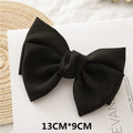 Premium Black Satin Barrettes Bow Hair Clip - style 20 / CN