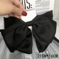 Premium Black Satin Barrettes Bow Hair Clip - style 4 / CN