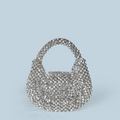 Premium Texture Handmade Beaded Mini Bead Bag - Silver