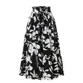 Printed A- Line Skirt Pleated Women - Black / L - Other