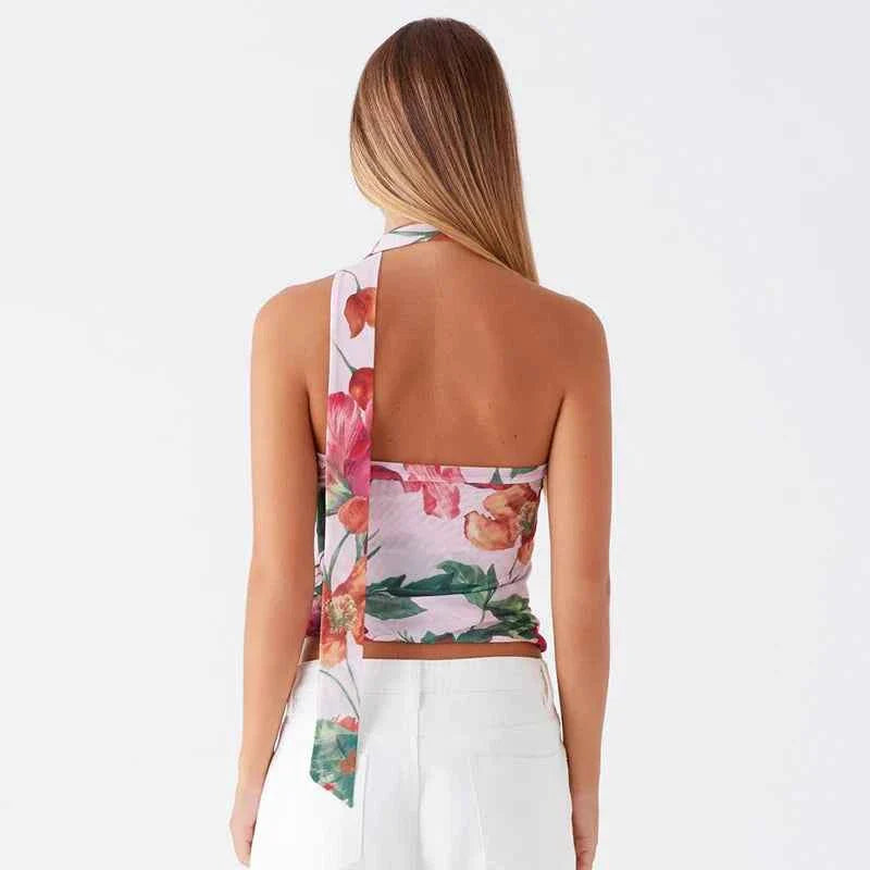 Printing Strapless Thin Tank Top