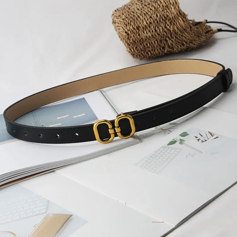PU Leather Belt for Women - black / 103cm