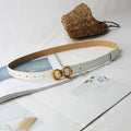 PU Leather Belt for Women - WHITE / 103cm