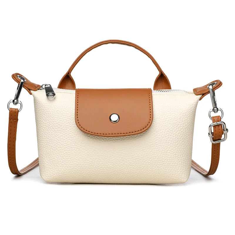 Pu Leather Single Shoulder Oblique Span Bag - Beige