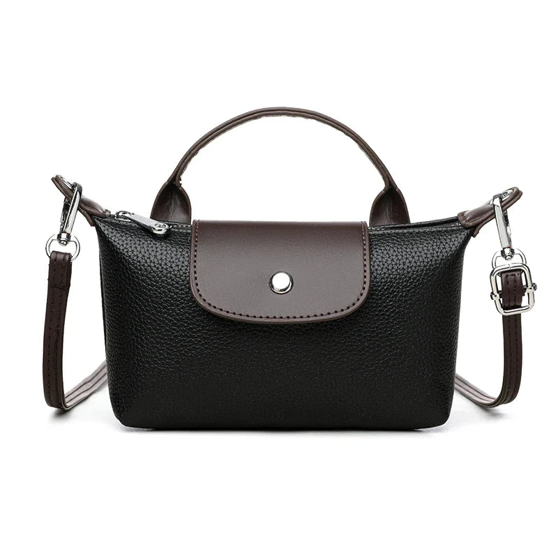 Pu Leather Single Shoulder Oblique Span Bag - black