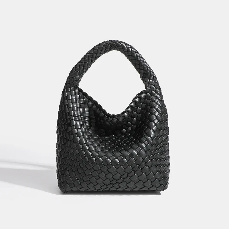 PU Small size Hand-woven Bucket Bag High Quality