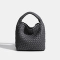 PU Small size Hand-woven Bucket Bag High Quality - Dark gray / 22cmx22cmx11cm / CHINA