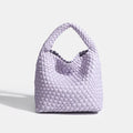 PU Small size Hand-woven Bucket Bag High Quality - purple / 22cmx22cmx11cm / CHINA