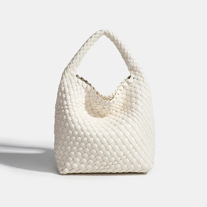 PU Women’s Braided Bag - Light white / 22cmx22cmx11cm / CHINA