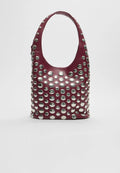 Punk Style Embellished Double-Faced Round Niche Bucket Bag