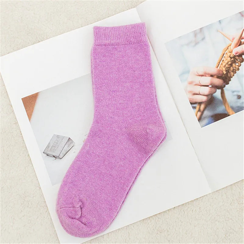 Pure Color Warm Winter Socks - sock 12 / Foot length 21-25cm