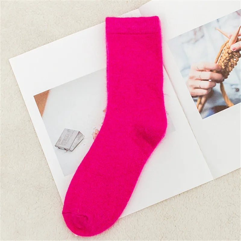 Pure Color Warm Winter Socks - sock 14 / Foot length 21-25cm