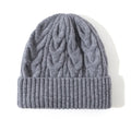 Pure Wool Cable Knit Beanies for Women - Neutral grey / One Size