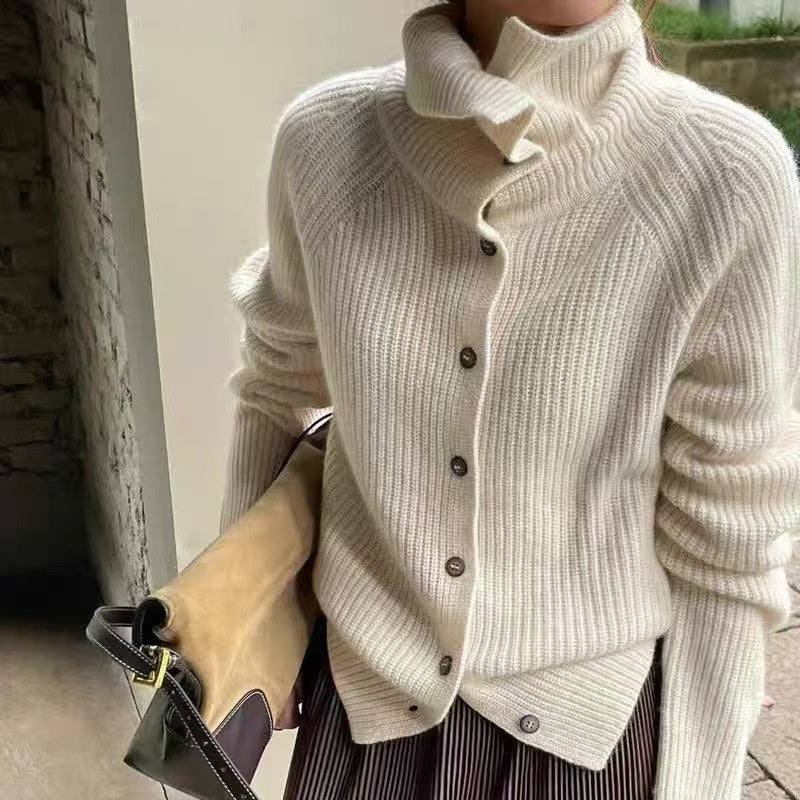 Pure Wool Sweater Women’s Thickened Knitting Coat Autumn And Winter - Other