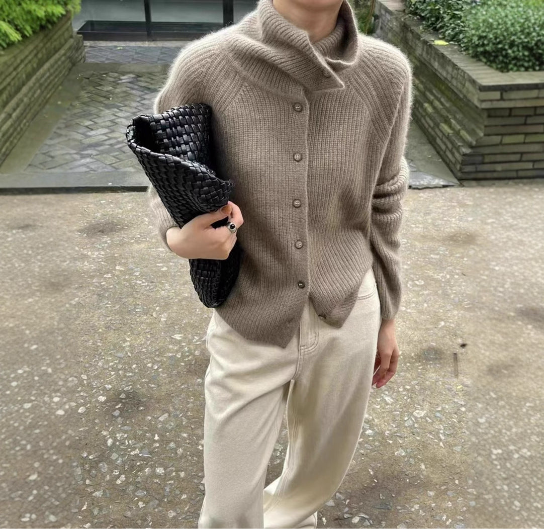 Pure Wool Sweater Women’s Thickened Knitting Coat Autumn And Winter - Other