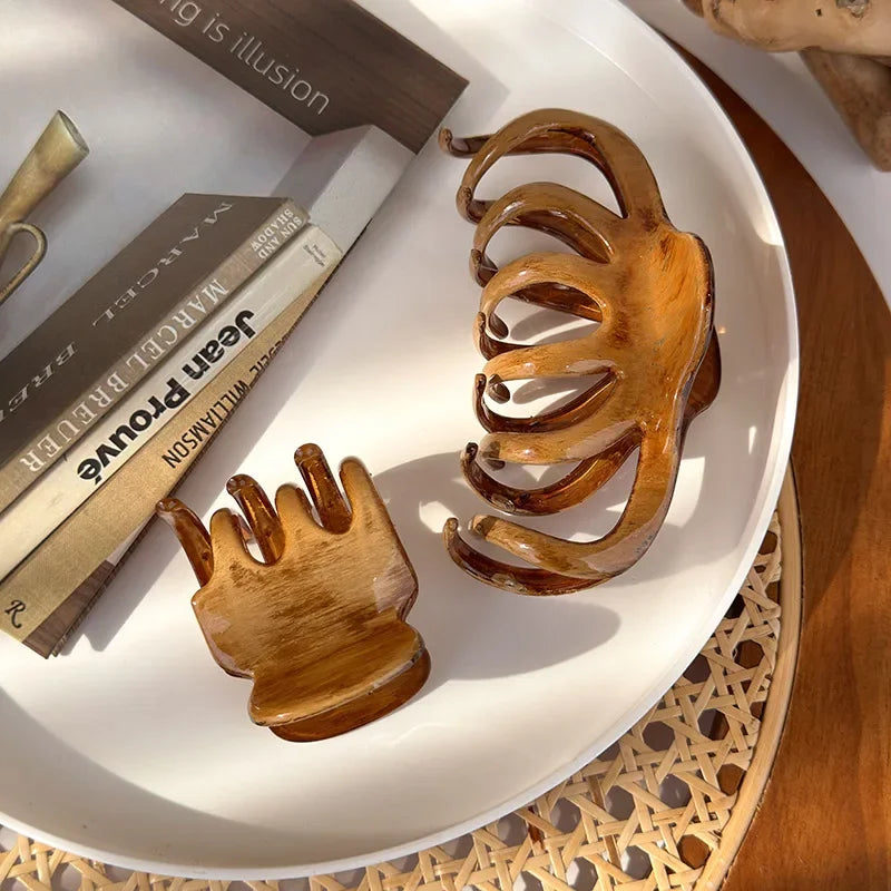 Raw Wood Color Texture Hair Claw