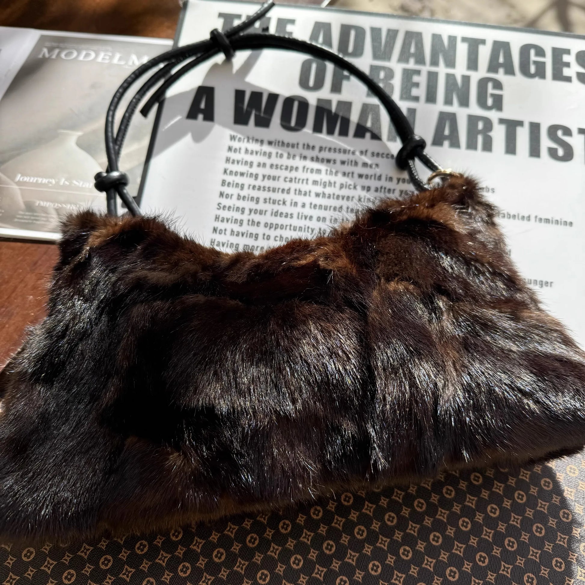 Real Mink Fur Bag Shoulder - 38