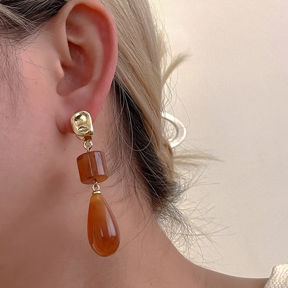 Resin Long Tassel Water Drop Earrings For Women - electronic accessories