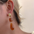 Resin Long Tassel Water Drop Earrings For Women - electronic accessories
