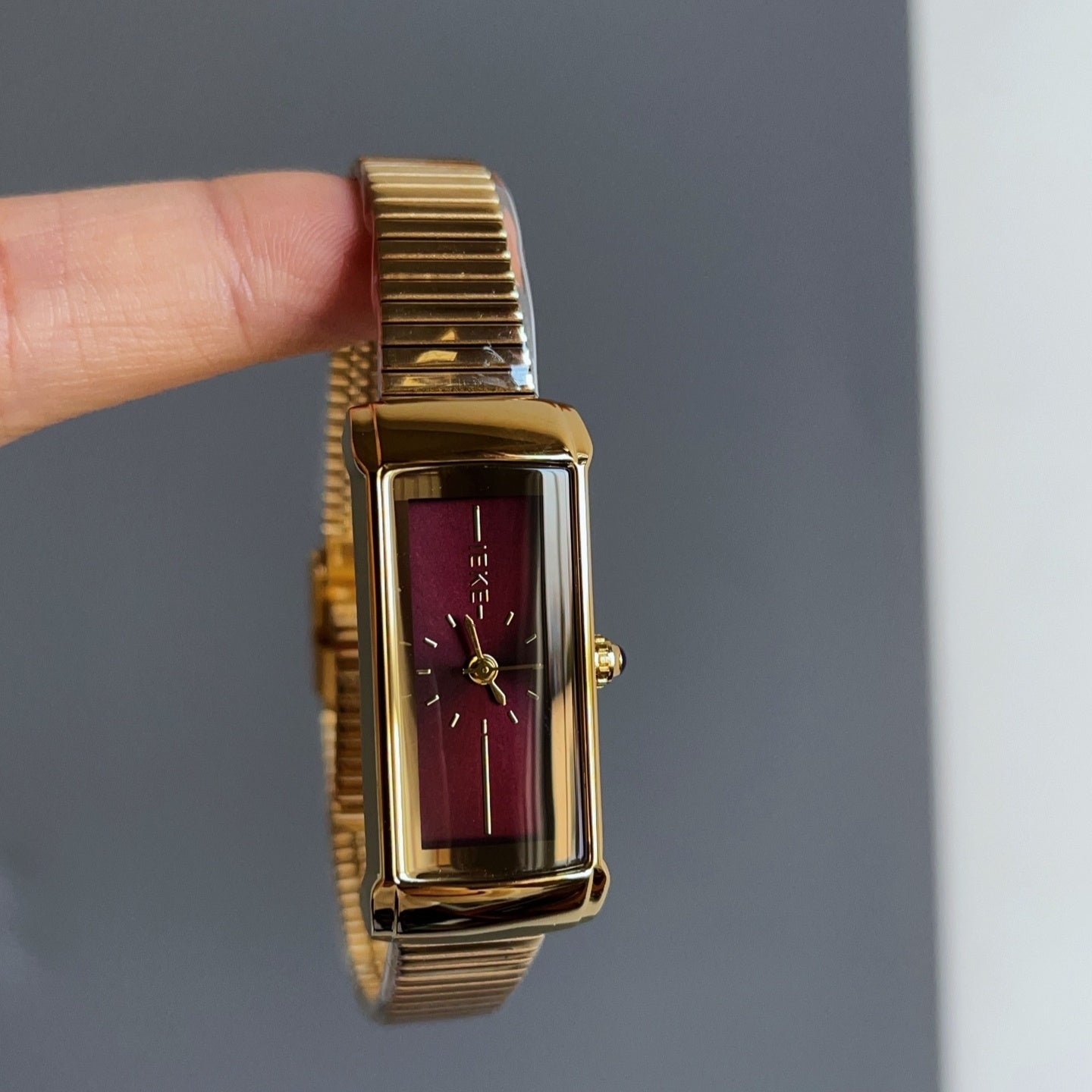 Retro Ankela Red Series Chain Watch Women - 88150 Axinu Thin Rectangle - electronic accessories