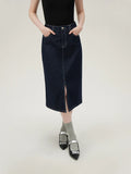 Retro Casual Denim Short Coat Skirt Suit for Women - Skirts / S
