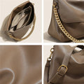 Retro Genuine Leather Large Chain Shoulder Bags For Women