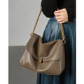 Retro Genuine Leather Large Chain Shoulder Bags For Women