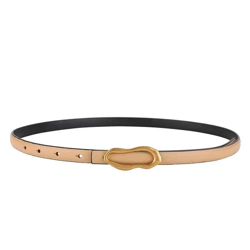 Retro Gold Buckle Genuine Leather Belt for Women