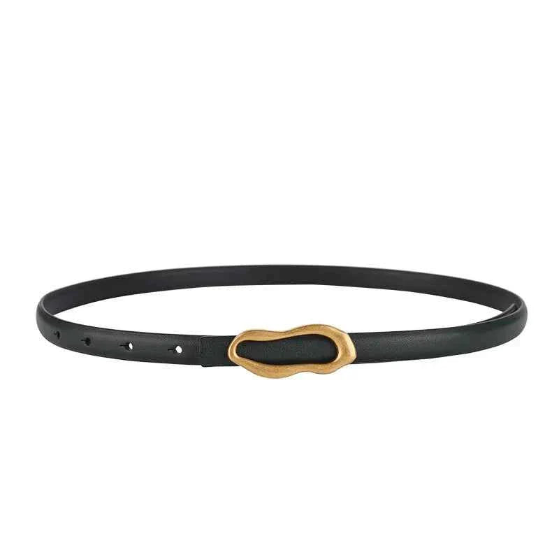Retro Gold Buckle Genuine Leather Belt for Women
