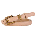Retro Gold Women Belt Genuine Leather - Apricot / 100cm