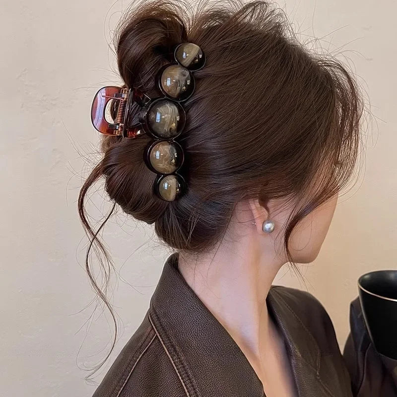 Retro Gradient Beaded Hair Claw - 2