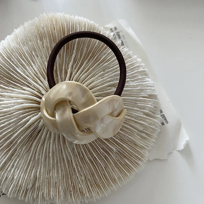 Retro Hollow Twist Wave Hair Rope Rubber Band - 01 twist / CHINA