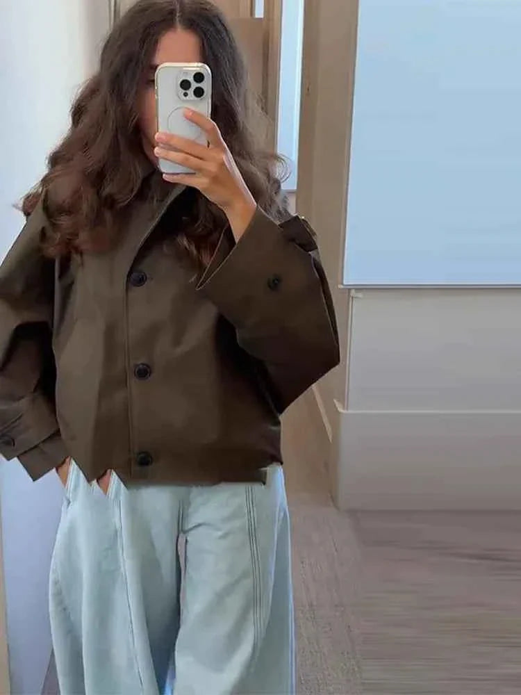 Retro Hooded Short Jacket Women